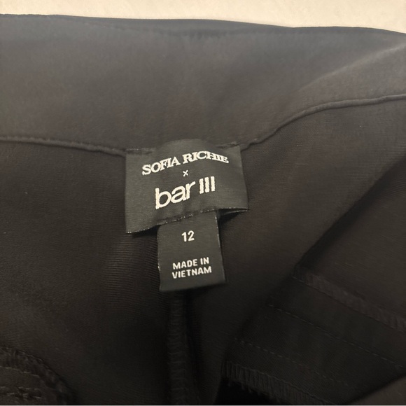 Bar III x Sofia Richie Black Satin High Waisted Wide-Leg Pants SZ 12 Dressy NWT - Picture 5 of 15